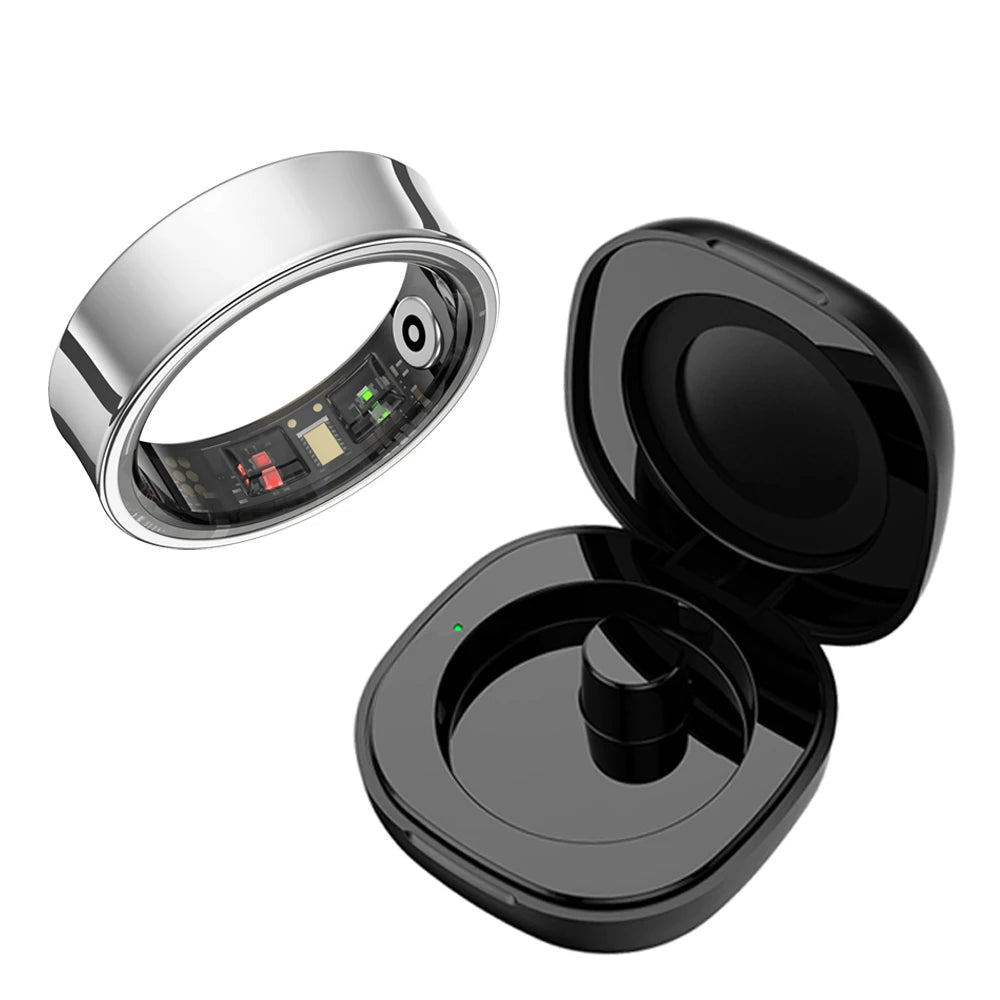 New Smart Ring R09 Health Monitor Multi Sport Mode Skin Temperature Measurement 5ATM Waterproof Smart Ring with Charging Case