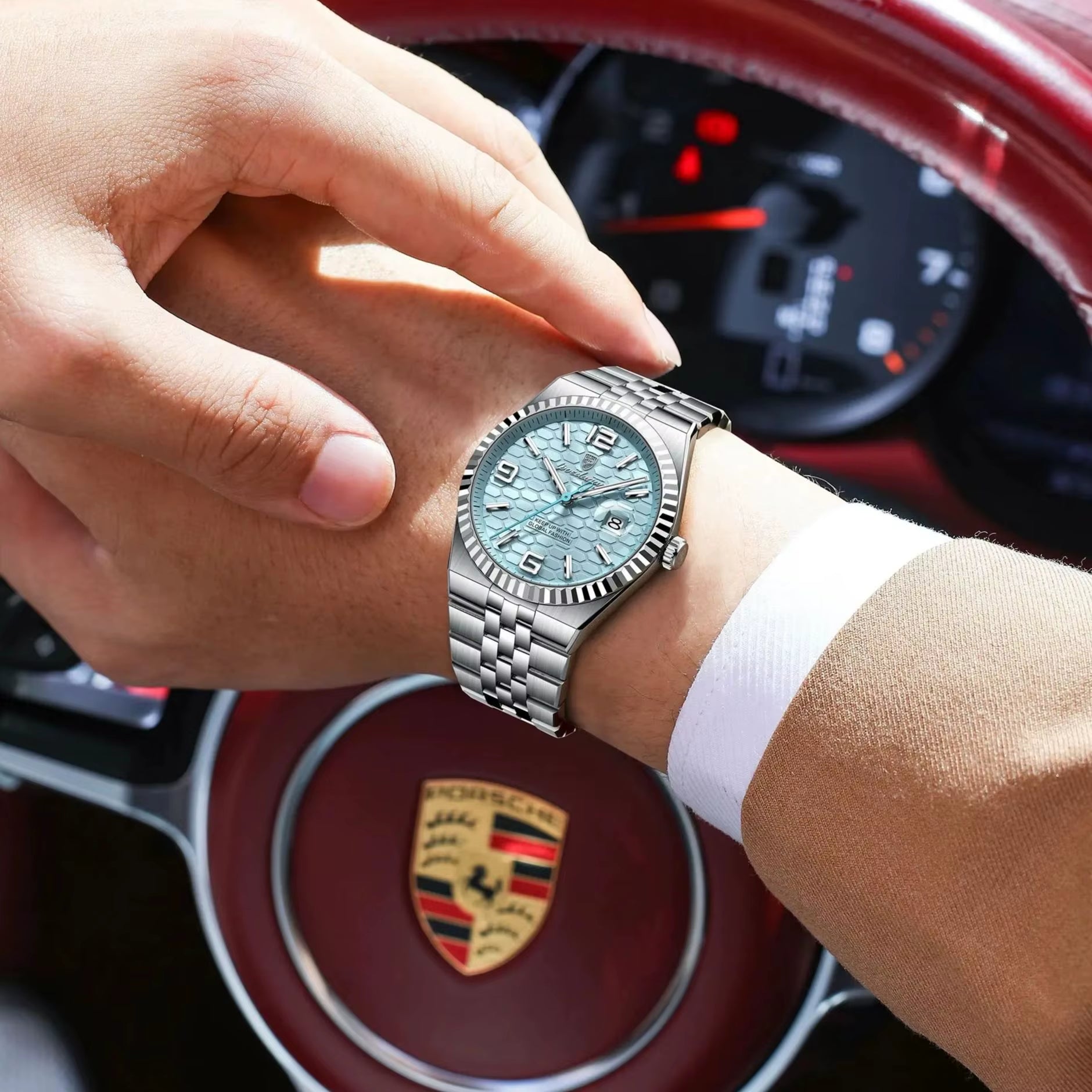 High Quality Original Men Clock Waterproof Luminous Date Luxury Man Watch Stainless Steel Quartz Men'S Watches Male+Box