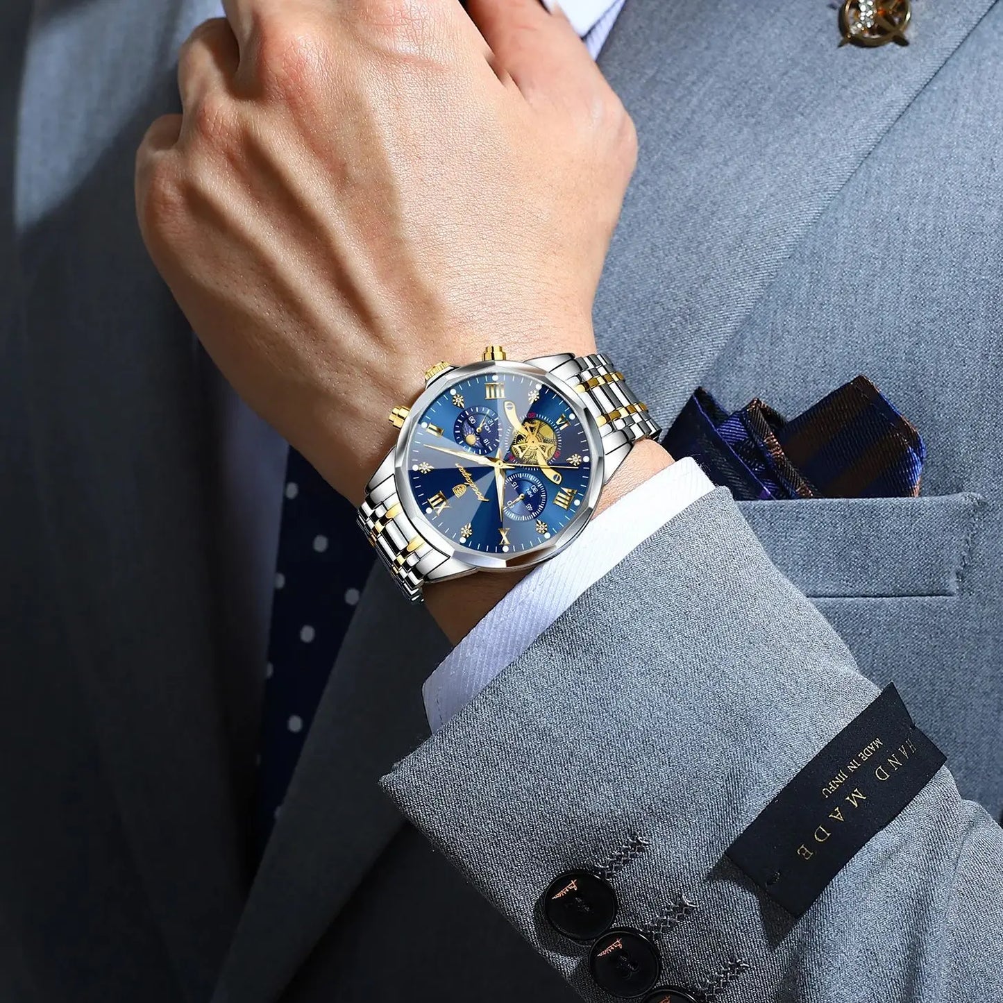 Luxury Men Watch Top Original Waterproof Luminous Chronograph Man Wristwatch Stainless Steel Quartz Men'S Watches Reloj